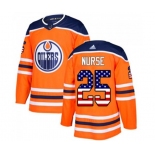 Adidas Edmonton Oilers #25 Darnell Nurse Authentic Orange USA Flag Fashion NHL Jersey