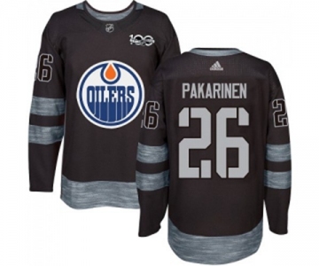 Adidas Edmonton Oilers #26 Iiro Pakarinen Authentic Black 1917-2017 100th Anniversary NHL Jersey