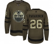 Adidas Edmonton Oilers #26 Iiro Pakarinen Authentic Green Salute to Service NHL Jersey