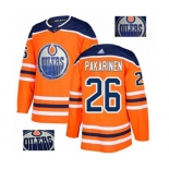 Adidas Edmonton Oilers #26 Iiro Pakarinen Authentic Orange Fashion Gold NHL Jersey