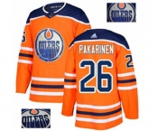 Adidas Edmonton Oilers #26 Iiro Pakarinen Authentic Orange Fashion Gold NHL Jersey