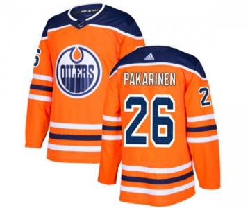 Adidas Edmonton Oilers #26 Iiro Pakarinen Authentic Orange Home NHL Jersey