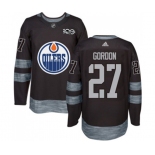 Adidas Edmonton Oilers #27 Boyd Gordon Authentic Black 1917-2017 100th Anniversary NHL Jersey