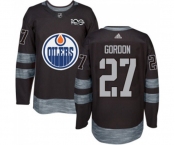 Adidas Edmonton Oilers #27 Boyd Gordon Authentic Black 1917-2017 100th Anniversary NHL Jersey