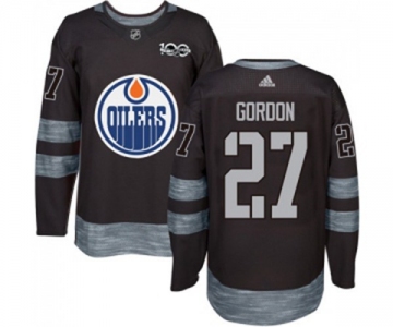 Adidas Edmonton Oilers #27 Boyd Gordon Authentic Black 1917-2017 100th Anniversary NHL Jersey