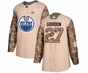 Adidas Edmonton Oilers #27 Boyd Gordon Authentic Camo Veterans Day Practice NHL Jersey