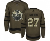 Adidas Edmonton Oilers #27 Boyd Gordon Authentic Green Salute to Service NHL Jersey