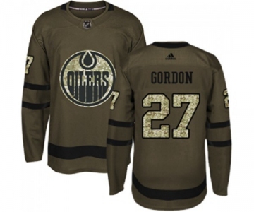 Adidas Edmonton Oilers #27 Boyd Gordon Authentic Green Salute to Service NHL Jersey