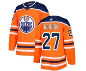 Adidas Edmonton Oilers #27 Boyd Gordon Authentic Orange Home NHL Jersey