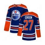 Adidas Edmonton Oilers #27 Boyd Gordon Authentic Royal Blue Alternate NHL Jersey