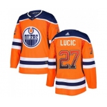 Adidas Edmonton Oilers #27 Milan Lucic Authentic Orange Drift Fashion NHL Jersey