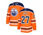 Adidas Edmonton Oilers #27 Milan Lucic Orange Home Authentic Stitched NHL Jersey