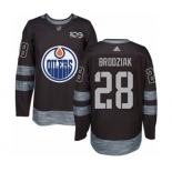 Adidas Edmonton Oilers #28 Kyle Brodziak Authentic Black 1917-2017 100th Anniversary NHL Jersey