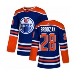 Adidas Edmonton Oilers #28 Kyle Brodziak Authentic Royal Blue Alternate NHL Jersey