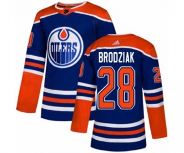 Adidas Edmonton Oilers #28 Kyle Brodziak Authentic Royal Blue Alternate NHL Jersey