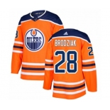 Adidas Edmonton Oilers #28 Kyle Brodziak Premier Orange Home NHL Jersey