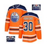 Adidas Edmonton Oilers #30 Bill Ranford Authentic Orange Fashion Gold NHL Jersey