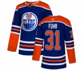 Adidas Edmonton Oilers #31 Grant Fuhr Authentic Royal Blue Alternate NHL Jersey