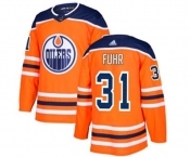 Adidas Edmonton Oilers #31 Grant Fuhr Premier Orange Home NHL Jersey