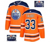 Adidas Edmonton Oilers #33 Cam Talbot Authentic Orange Fashion Gold NHL Jersey