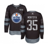 Adidas Edmonton Oilers #35 Al Montoya Authentic Black 1917-2017 100th Anniversary NHL Jersey