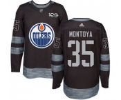 Adidas Edmonton Oilers #35 Al Montoya Authentic Black 1917-2017 100th Anniversary NHL Jersey