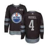 Adidas Edmonton Oilers #4 Kris Russell Authentic Black 1917-2017 100th Anniversary NHL Jersey