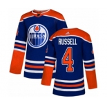 Adidas Edmonton Oilers #4 Kris Russell Authentic Royal Blue Alternate NHL Jersey