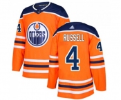 Adidas Edmonton Oilers #4 Kris Russell Premier Orange Home NHL Jersey