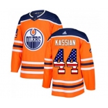 Adidas Edmonton Oilers #44 Zack Kassian Authentic Orange USA Flag Fashion NHL Jersey