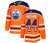 Adidas Edmonton Oilers #44 Zack Kassian Authentic Orange USA Flag Fashion NHL Jersey