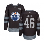 Adidas Edmonton Oilers #46 Pontus Aberg Authentic Black 1917-2017 100th Anniversary NHL Jersey