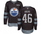 Adidas Edmonton Oilers #46 Pontus Aberg Authentic Black 1917-2017 100th Anniversary NHL Jersey