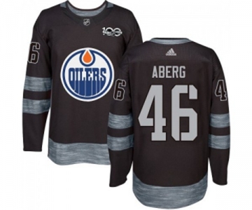 Adidas Edmonton Oilers #46 Pontus Aberg Authentic Black 1917-2017 100th Anniversary NHL Jersey