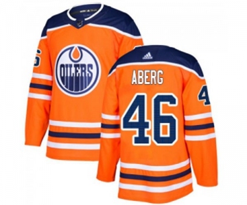 Adidas Edmonton Oilers #46 Pontus Aberg Authentic Orange Home NHL Jersey