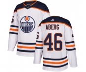 Adidas Edmonton Oilers #46 Pontus Aberg Authentic White Away NHL Jersey