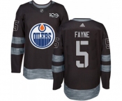 Adidas Edmonton Oilers #5 Mark Fayne Authentic Black 1917-2017 100th Anniversary NHL Jersey