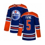 Adidas Edmonton Oilers #5 Mark Fayne Authentic Royal Blue Alternate NHL Jersey