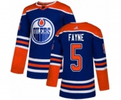 Adidas Edmonton Oilers #5 Mark Fayne Premier Royal Blue Alternate NHL Jersey