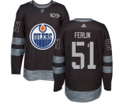 Adidas Edmonton Oilers #51 Brian Ferlin Authentic Black 1917-2017 100th Anniversary NHL Jersey