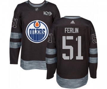 Adidas Edmonton Oilers #51 Brian Ferlin Authentic Black 1917-2017 100th Anniversary NHL Jersey