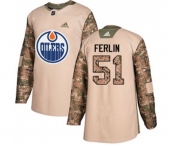 Adidas Edmonton Oilers #51 Brian Ferlin Authentic Camo Veterans Day Practice NHL Jersey