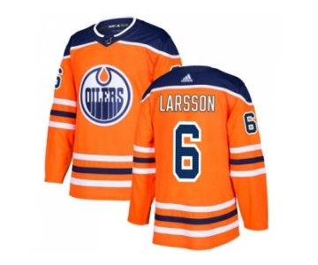 Adidas Edmonton Oilers #6 Adam Larsson Orange Home Authentic Stitched NHL Jersey