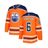 Adidas Edmonton Oilers #6 Adam Larsson Premier Orange Home NHL Jersey