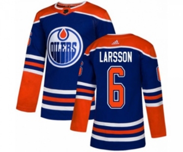 Adidas Edmonton Oilers #6 Adam Larsson Premier Royal Blue Alternate NHL Jersey