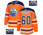 Adidas Edmonton Oilers #60 Olivier Rodrigue Authentic Orange Fashion Gold NHL Jersey