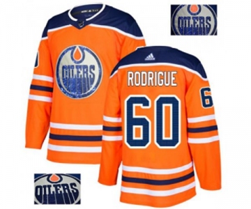 Adidas Edmonton Oilers #60 Olivier Rodrigue Authentic Orange Fashion Gold NHL Jersey