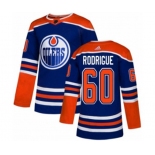 Adidas Edmonton Oilers #60 Olivier Rodrigue Authentic Royal Blue Alternate NHL Jersey