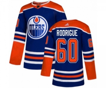 Adidas Edmonton Oilers #60 Olivier Rodrigue Premier Royal Blue Alternate NHL Jersey