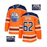 Adidas Edmonton Oilers #62 Eric Gryba Authentic Orange Fashion Gold NHL Jersey